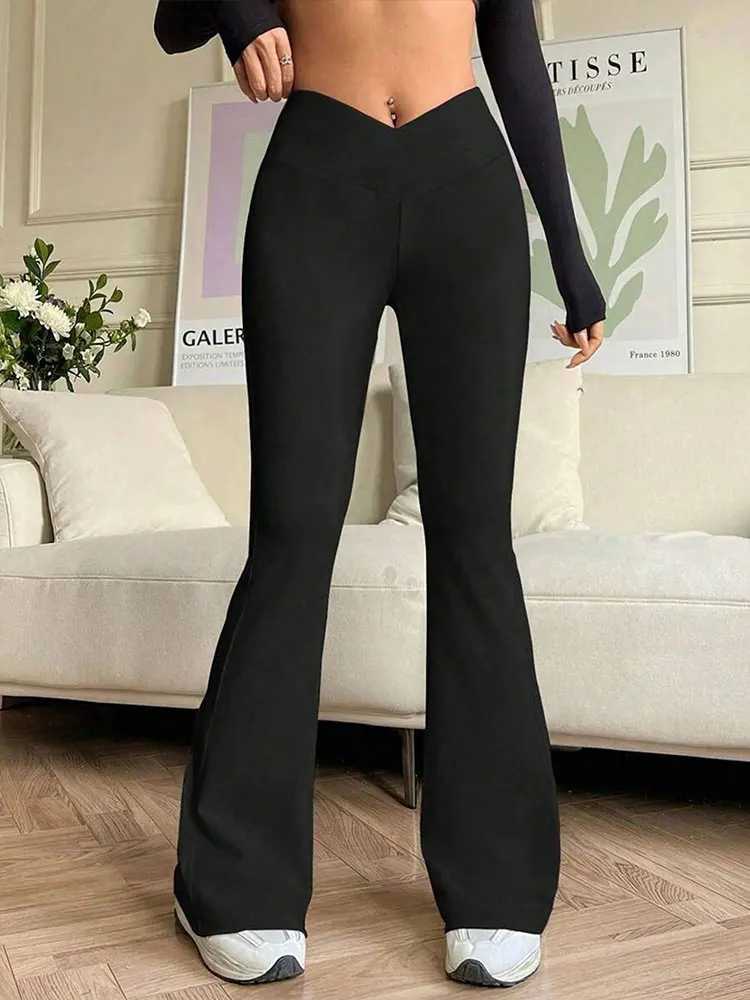 Black Sexy Womens Trousers New Summer Streetwear Fashion Casual Slim Versatile Skinny Pants Elegant Female Knitted Bell BottomsT251022