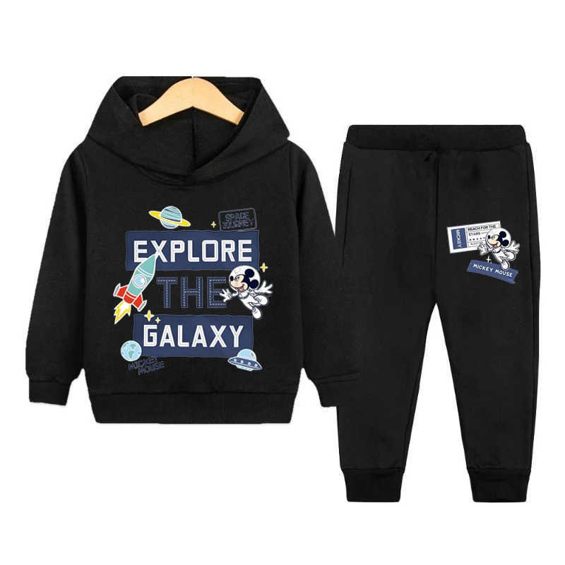 Disney SpringAutumn Hoodied Pullover Long Pant Two Piece Suit for Child Clothing Suits Boys Thin Sweatpant Sets Kids Tracksuit H251022