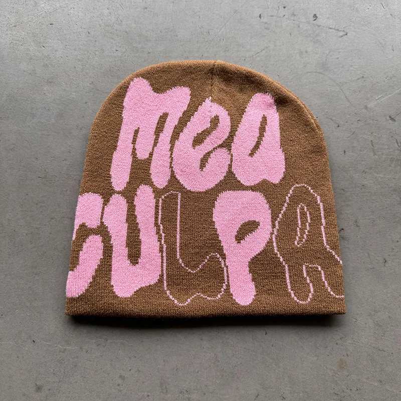 Alphabet Jacquard Knitted Hat for Men and Women Warm Knitted Hat Suitable for Outdoor Activities in Autumn and Winter Windproof J251022