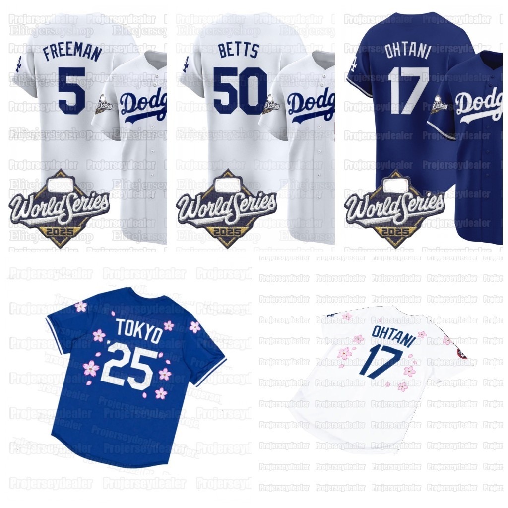 17 Shohei Ohtani Dodgers 2025 World Series Jersey Yoshinobu Yamamoto Enrique Hernandez Freddie Freeman Mookie Betts Roki Sasaki custom