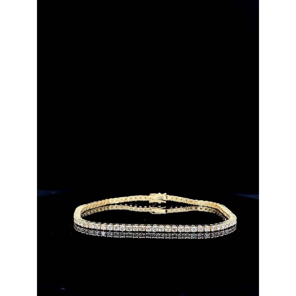 Elegant Durable Sterling Sier Tennis Chain High-Quality 3-4mm Silicon Stone Bracelet and Bangle