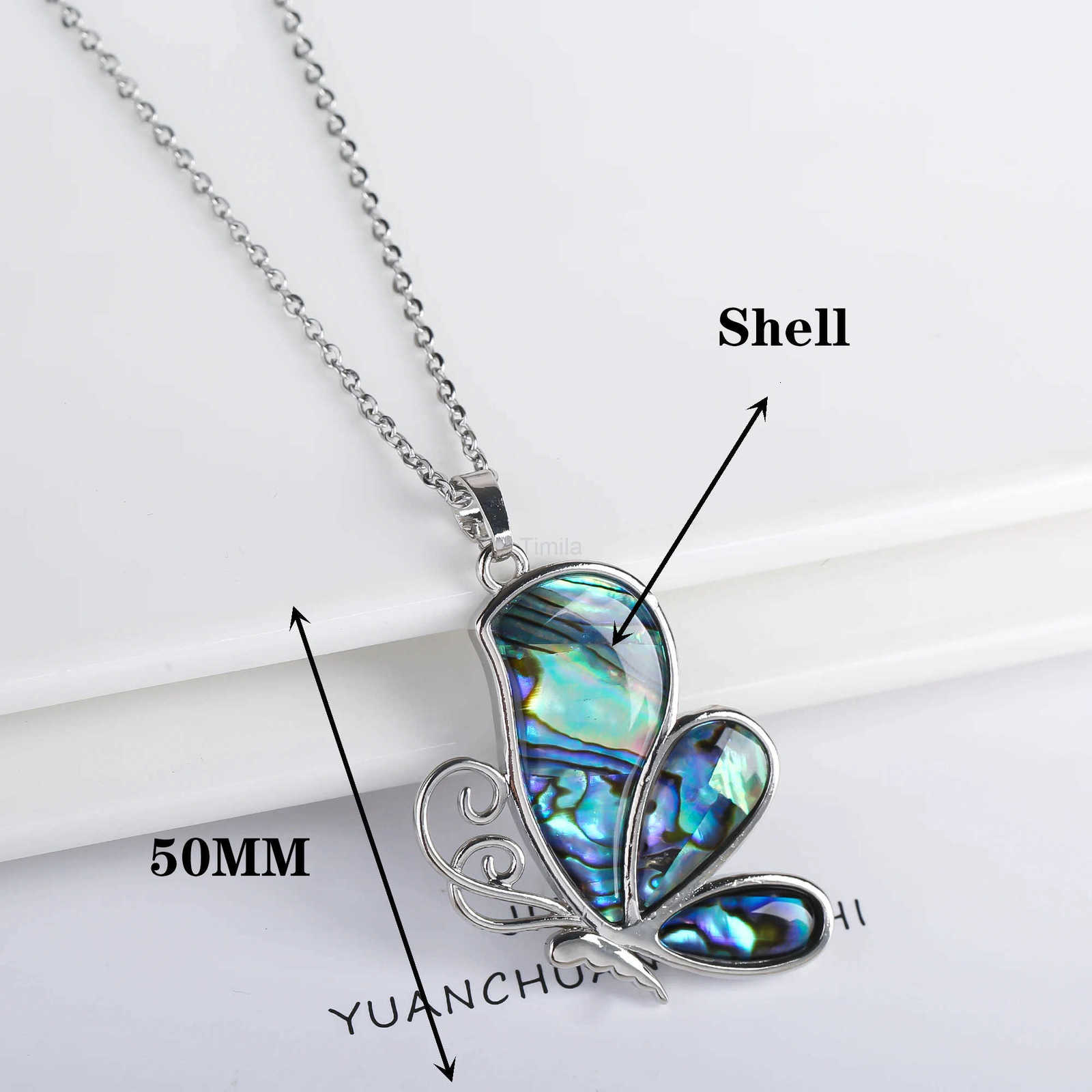 New Creative Natural Shell Design Insect Butterfly Dragonfly Pendant Necklace Personalized For Woman Party Vintage Jewelry Gift U251022
