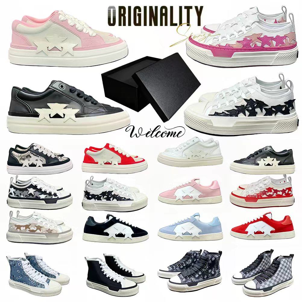 with box am designer starsy classic am shoes canvas sneaker outdoor court trainer men women shoes platform rubber high top low top shoses various styles size 35-46
