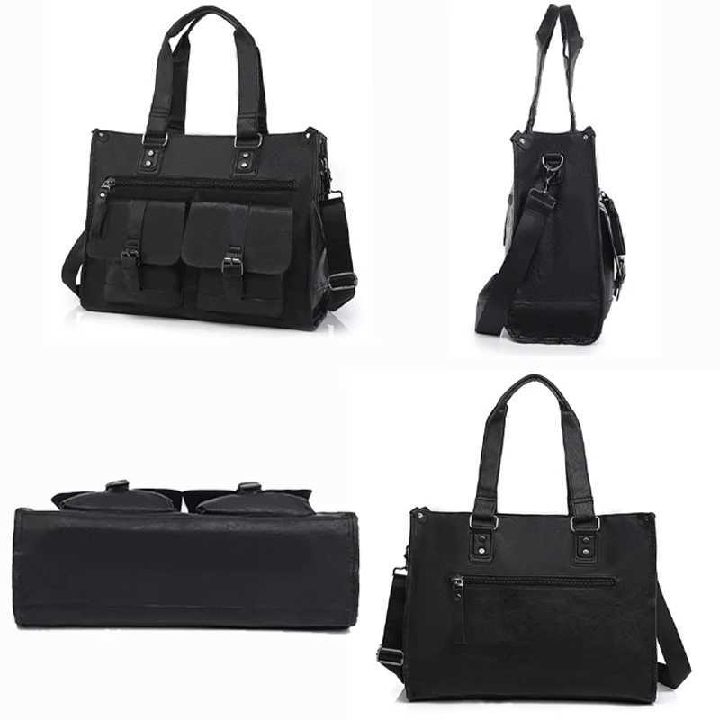 Luxury Design Man Business Briefcase Bag Men Office Multiple Pockets 133inch Laptop Handbags PU Leather Messenger Shoulder Bag W251022