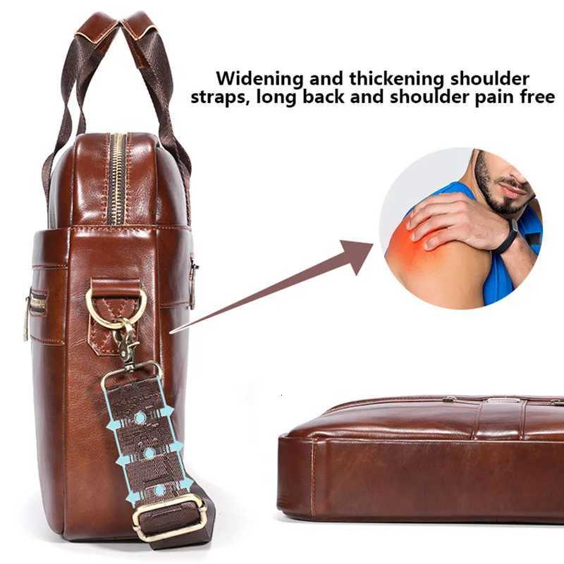 Cowhide Mens Briefcases Shiny Cow Leather Suitcase Business Handbag Large Capacity Leather Shoulder Bags Gift Laptop Bag A2G053 W251022