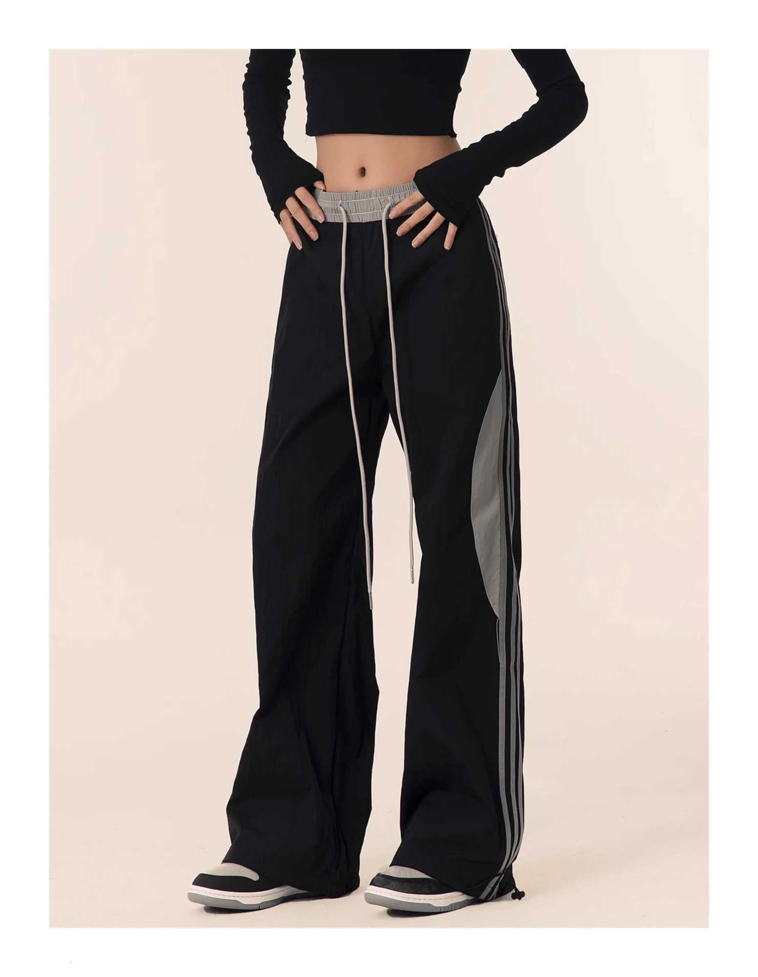 High waisted drooping casual wide leg pants 2024 new straight tube goodlooking parachute work pants womens sports pants dopamiT251022