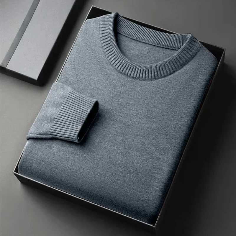 Mens Classic Crewneck Knit Pullover Sweater Long Sleeve Soft Casual Lightweight Solid Color Softwear for MenXJ251022