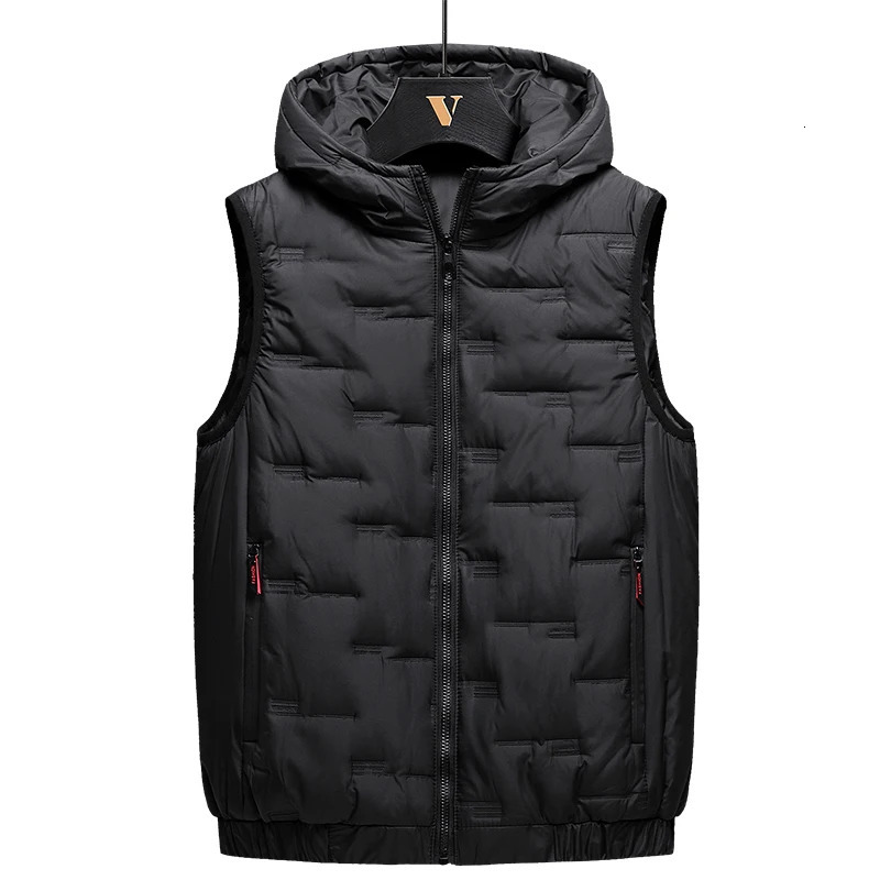 Down Cotton Vest Mens Early Spring Trend Detachable Hat Casual Fashion Versatile Sleeveless Jacket Lightweight Warm Camisole 251016