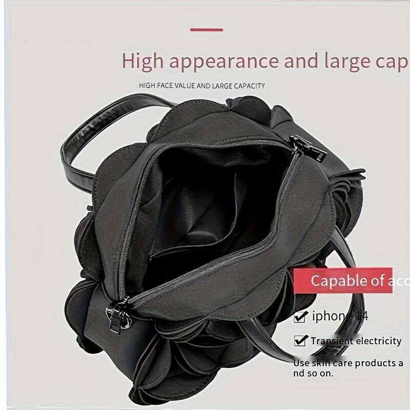 Stylish Teal Black Floral Handbag Women - Trendy Cloud-Pleated Shoulder & Crossbody Bag With Elegant Ing, Perfect For Casual Or Formal Ocns