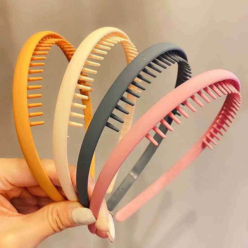 Women Simple Colorful Matte Toothed Hairbands Broken Hair Finishing Headband Outdoor Hair Hoop Headwear Fashion Hair Accessories V251022