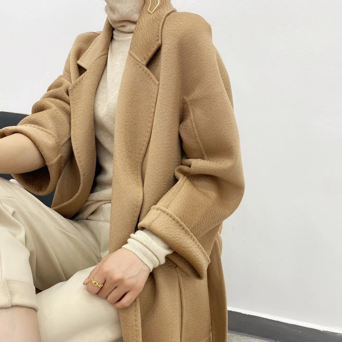 Women Cashmere Coat Double Side Wool Overcoat Slim And Thin Fashion Winter Long Outerwea H927 251021