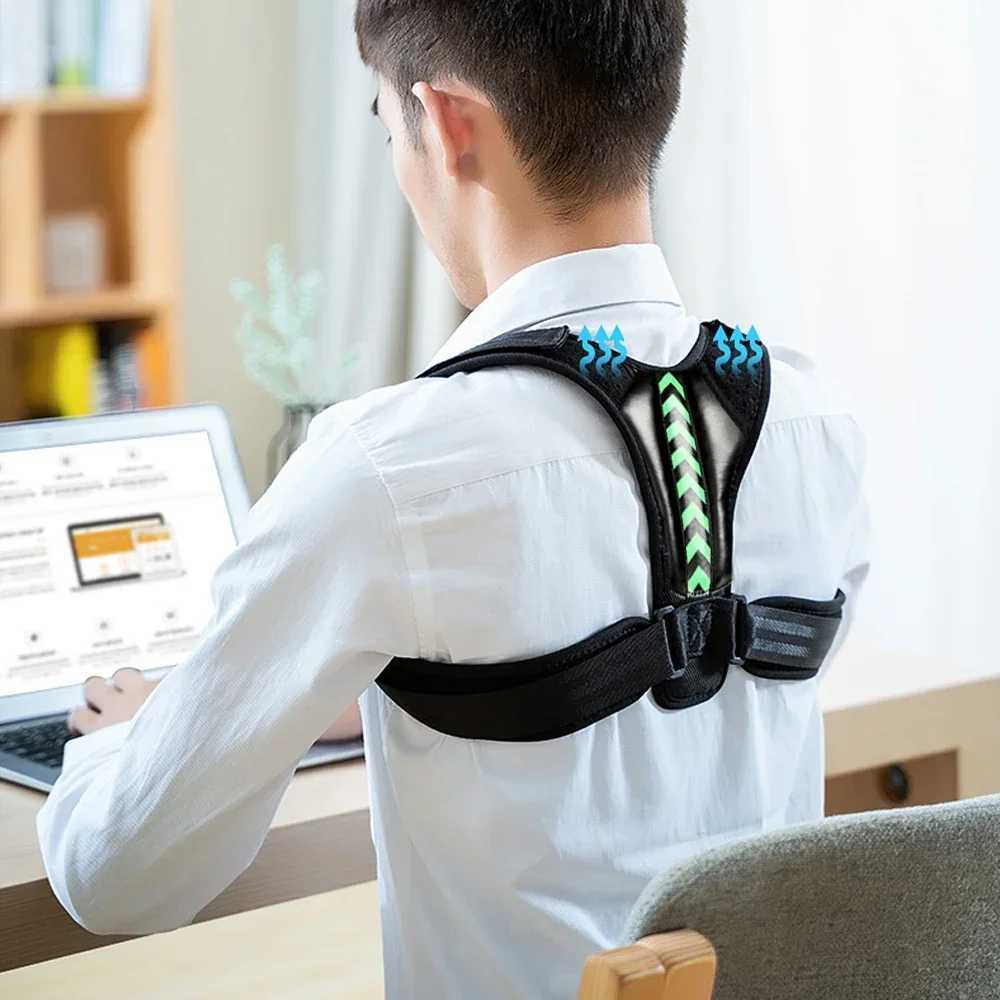 Medical Adjustable Back Shoulder Posture Corrector Belt Clavicle Spine Support Preventing Humpback Sports Upper Back Neck Brace1 D251022