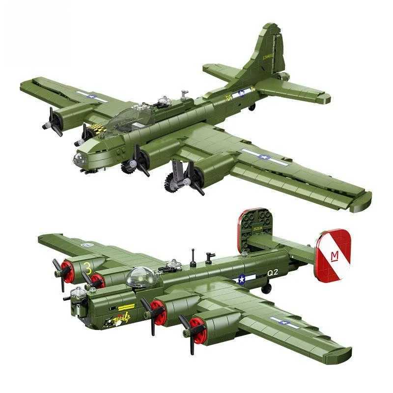Airplane toy Children assemble bomber model DIY building blocks J251022