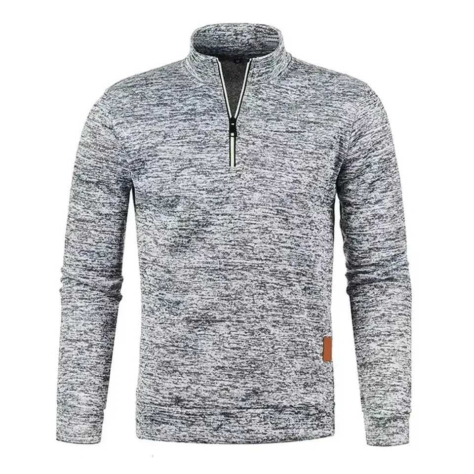 Mens Pullover Mens Thickened Sweater Halfzip Mens Pullover Hoodie Mens Sweater Autumn Solidcolor Turtleneck TopsXJ251022