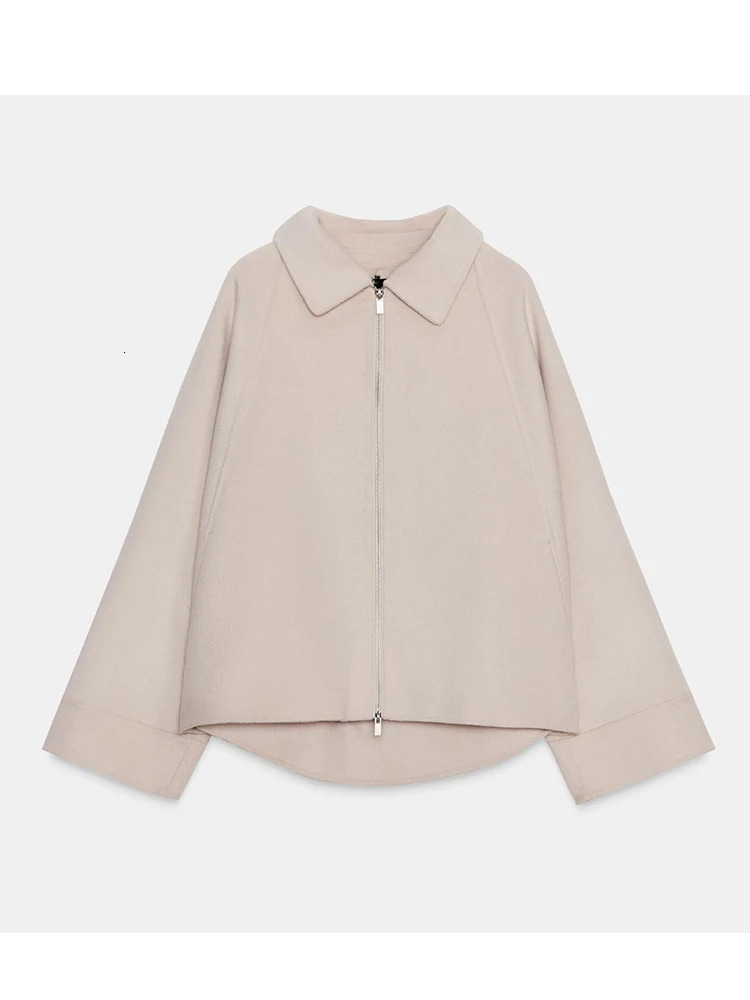 Womens Woolen Jacket Women Long Sleeve Zipper Leisure High Street Short Lady Autumn Winter Fashion Outerwears 251021