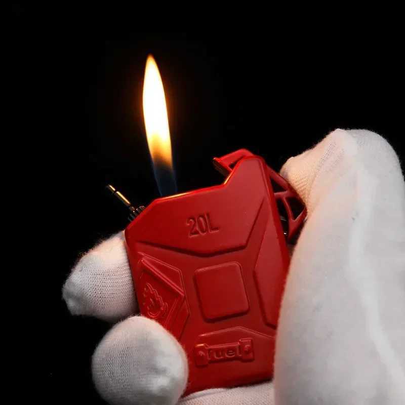 New 2025 Creative Open Fire Gas Lighter Personty Mini Key Chain Cigarette Accessories Small Gift for Men C251022