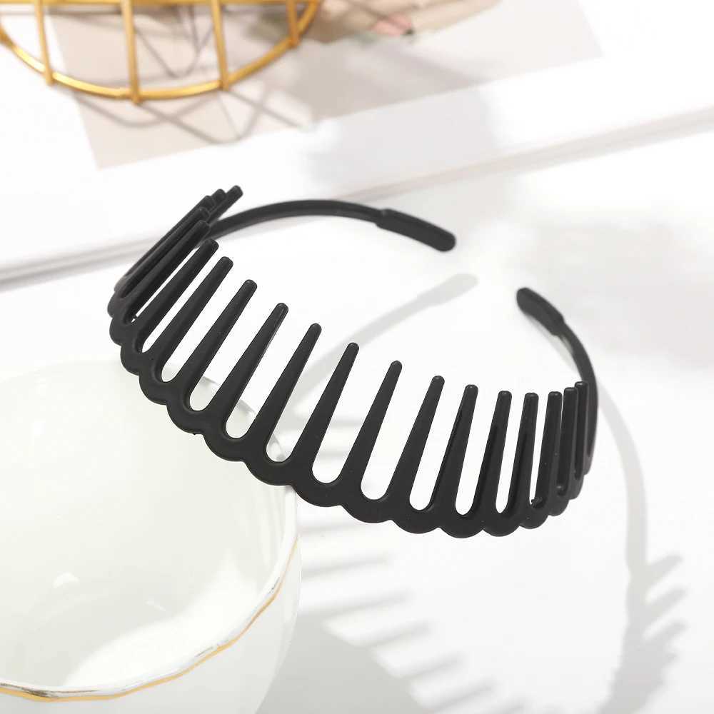 Curved Wavy Headband Black Toothed Nonslip Hair Hoops Hair Band Women Wash Face Hair Accessories Korean Bezel Head Hoops Band V251022