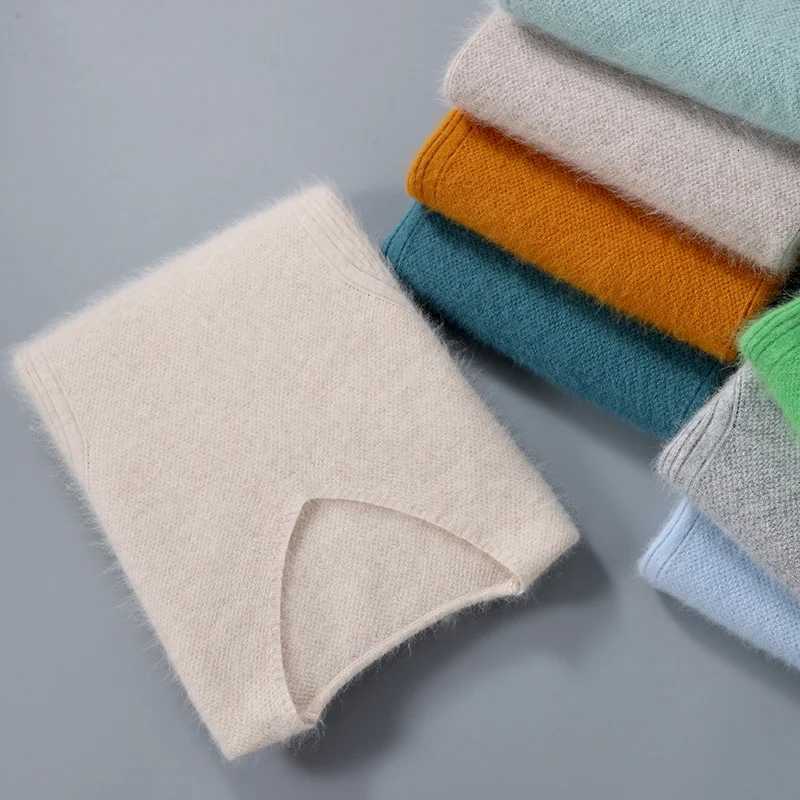 ANGEL 100 Mink Cashmere Mens Vneck Sweater Long Sleeve Pullover 2024 Autumn Winter Knitted Casual Loose Jacket Soft Warm TopsXJ251022