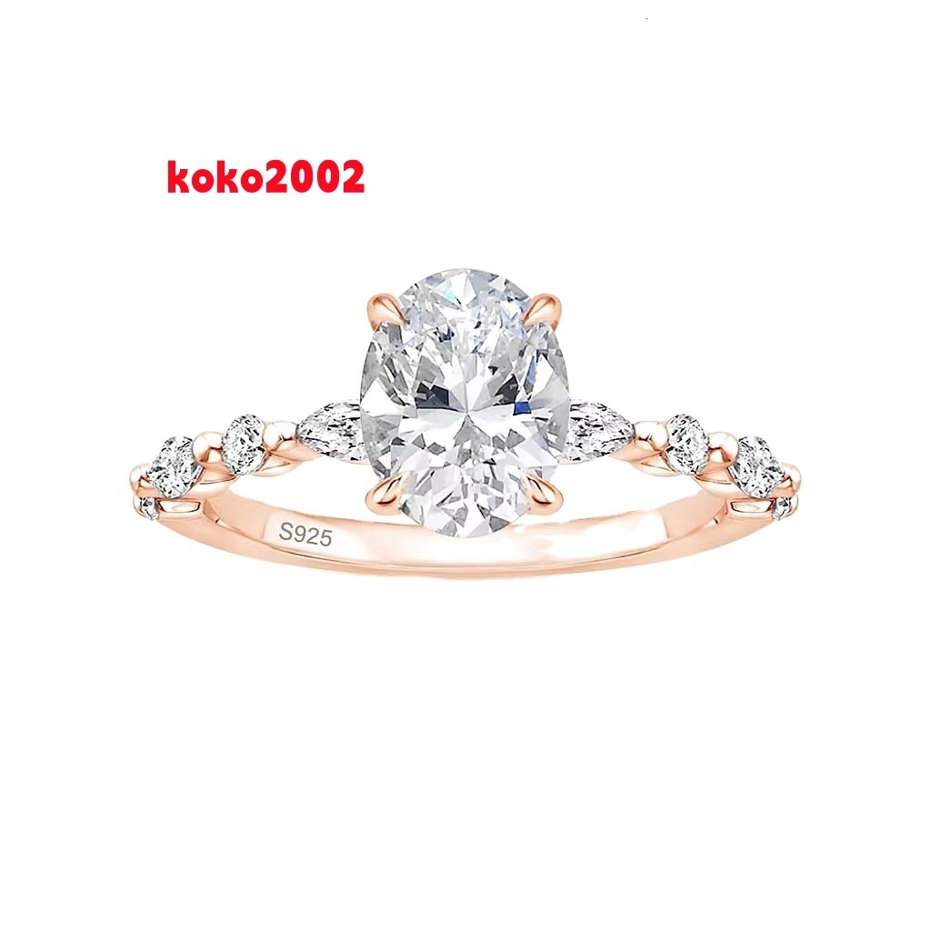 NATUNA Custom Womens Engagement Ring 925 Silver Oval Main Stone Moissanite D Color VVS1 Mossanite Moissanite Ring