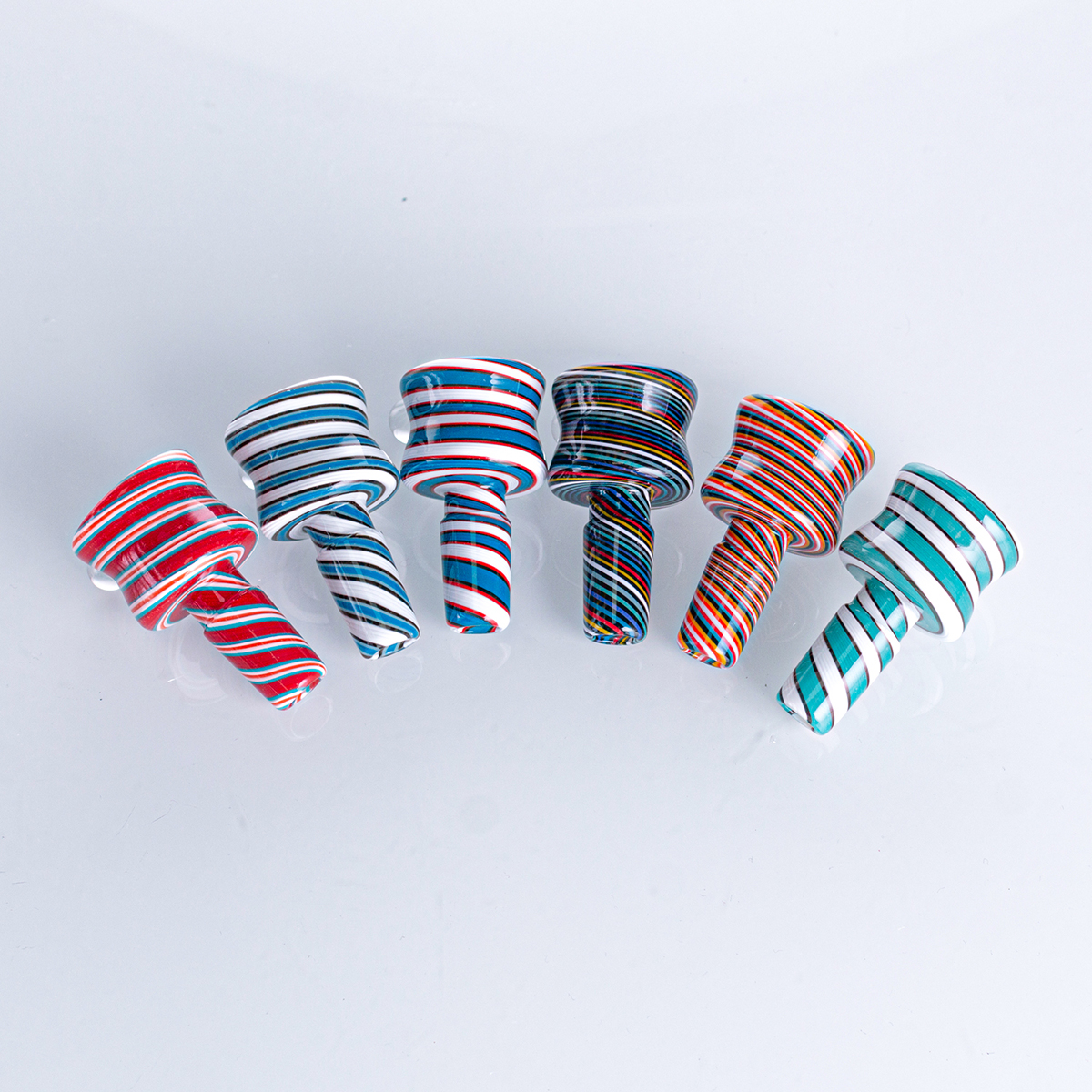 Glass Bowl Full Color Stripes 2.7inch Smoking Accessories 14mm Joint for Glass Bong Water Bong Hookahs PT7242