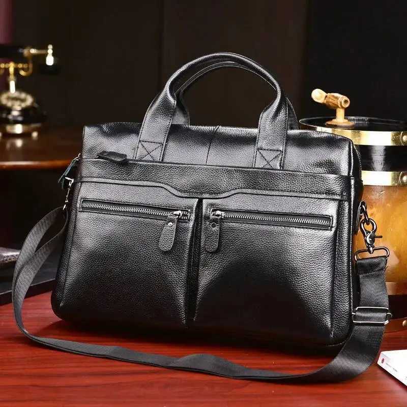 Business Laptop Bag Genuine Handbags Male Travel Briefcases Men High Quality Cowhide Leather Messenger Bags W251022
