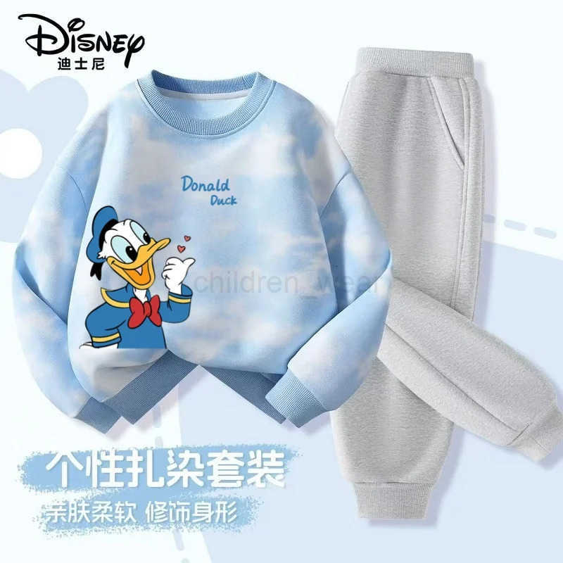 Disney Autumn Baby Girls Boys Clothes Set Children Minnie Printing Sweatshirt Top and Pants Bottom 2Pieces Suit Cotton Tracksuit H251022