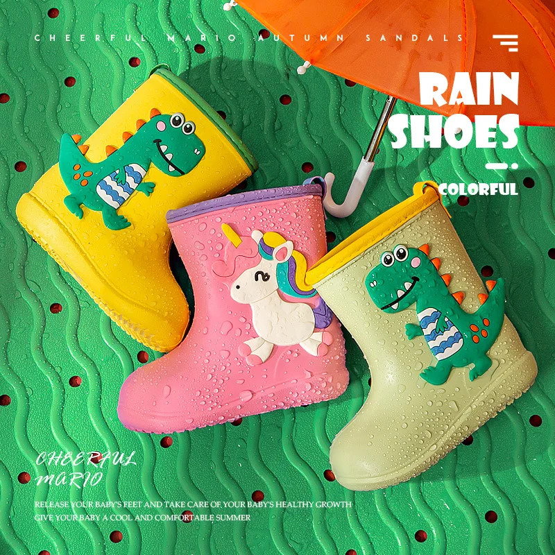 Children Rain Boots Baby Boys Girl EVA Nonslip Outdoor Cartoon Dinosaur boots for Kids Waterproof Shoes Water girl 251022