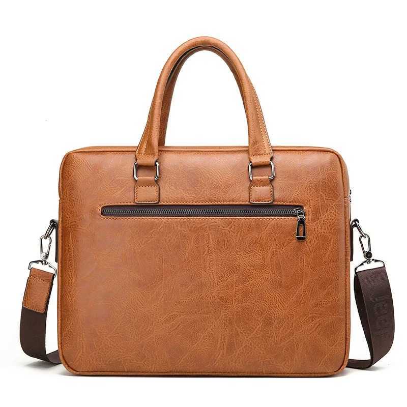 Luxury Brand Man Business Briefcase Bag PU Leather Messenger Shoulder bag Men Office Lunch Bags For Laptop A4 File Male Handbags W251022