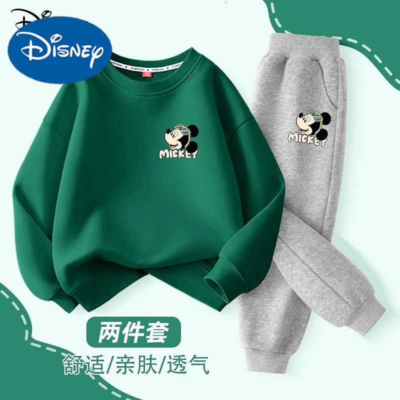 Disney Autumn Baby Girl Boy Clothes Set Children Mickey Printing Sweatshirt Top and Pants Bottom 2 Pieces Suit Cotton Tracksuit H251022