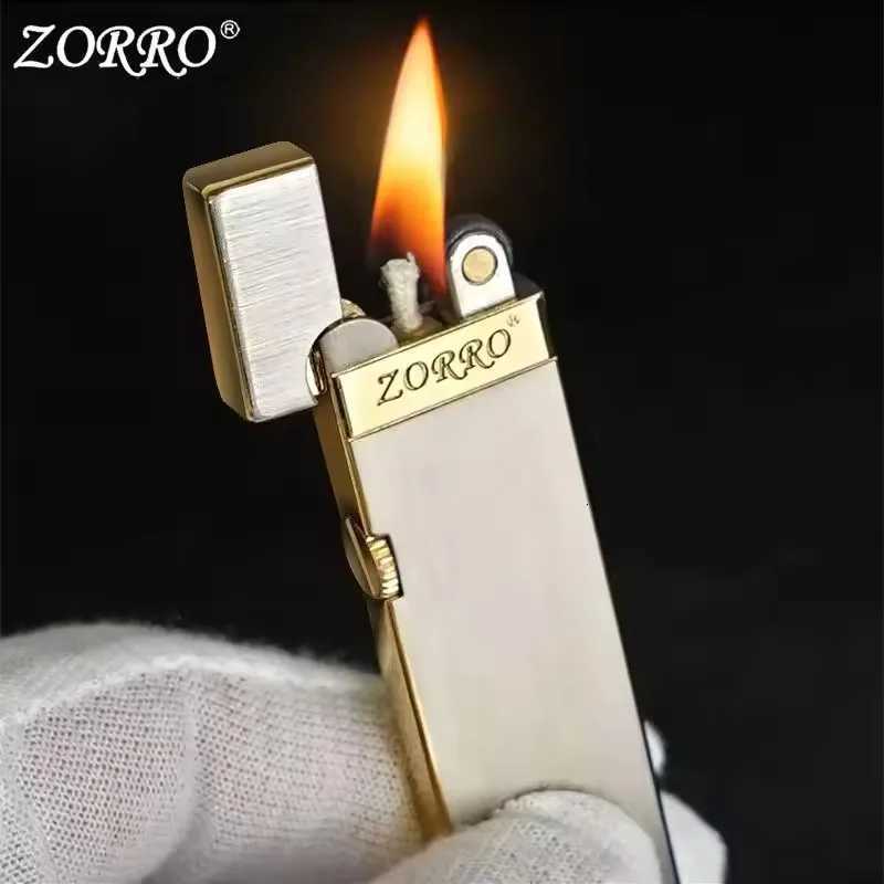 Zoro Metal Lighter Ultrathin personzed portable open flame grinding wheel cigarette lighter Birthday gift small tool C251022