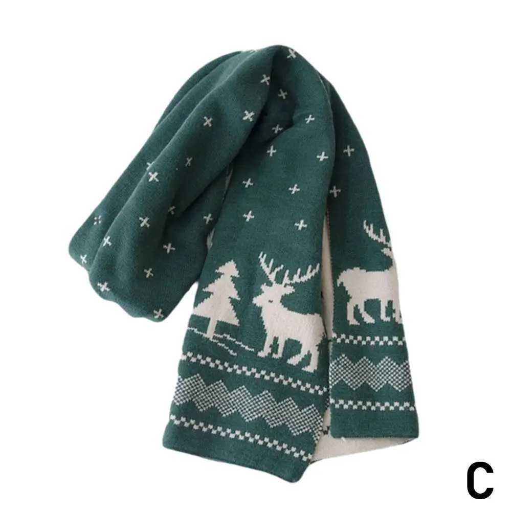 2025 Santa Claus Knitted Red Scarf Womens Autumn And Versatile Winter Scarf Year Student Couple Version New Gift Warm Kore B5W2 J251022