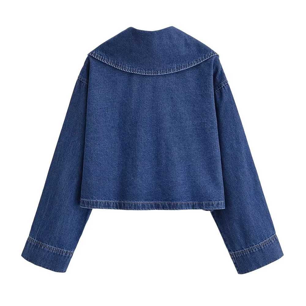 Womens Casual Collar Long Sleeve Zipper Denim Shirt Summer New Fashion High Waist Denim PantsT251022