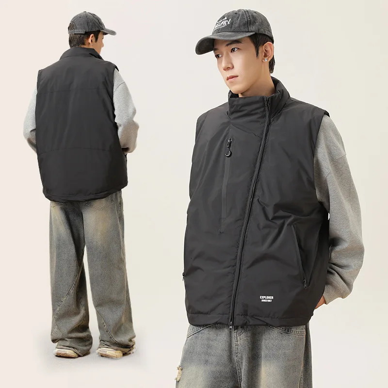 Stand Collar Workwear Down Vest for Men Women 90 White Duck Down Sleeveless Jackets Couples Winter Waistcoats VT344 251016