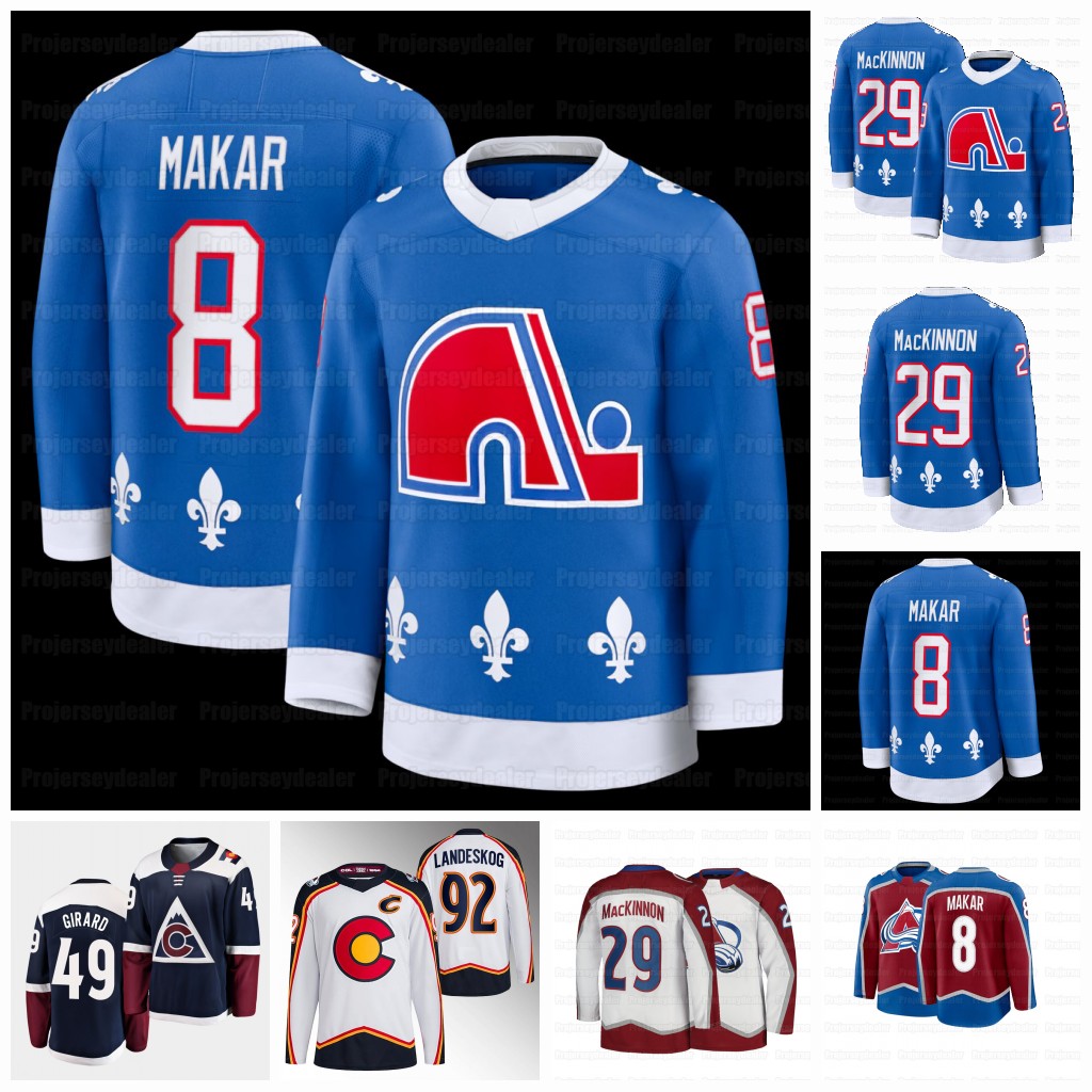 Avalanche 2025-26 Quebec Throwback Nordiques Hockey Jerseys Nathan MacKinnon Cale Makar Gabriel Landeskog Martin Necas Josh Manson Mackenzie Blackwood Toews