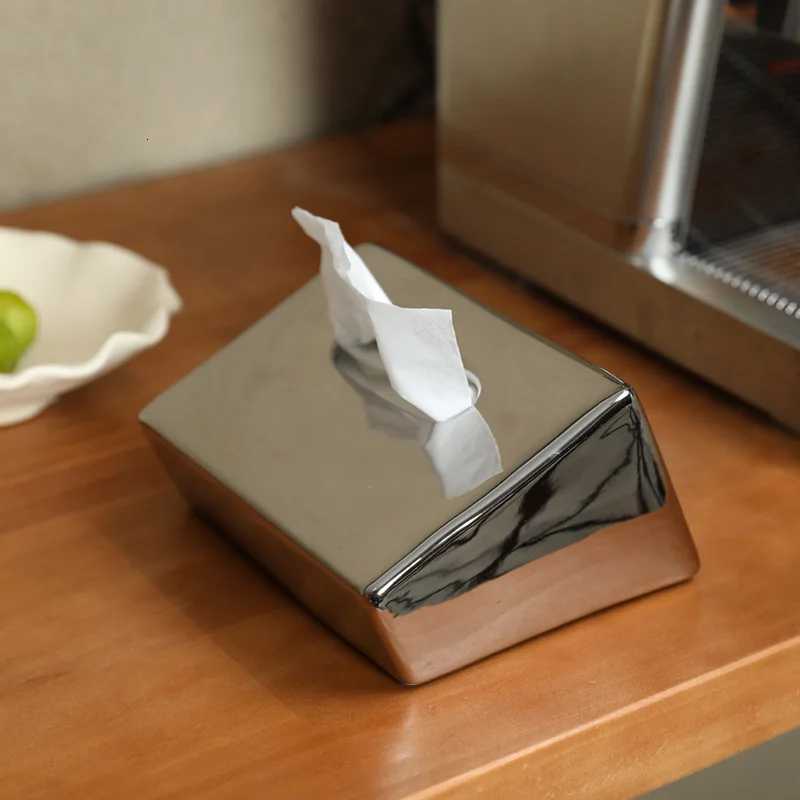 Ceramic Tissue Box Tissue Holder Modern He Accessory Napkin Organizer Pottery Organizer for LivingBathro Satisfactory Gift Y251022