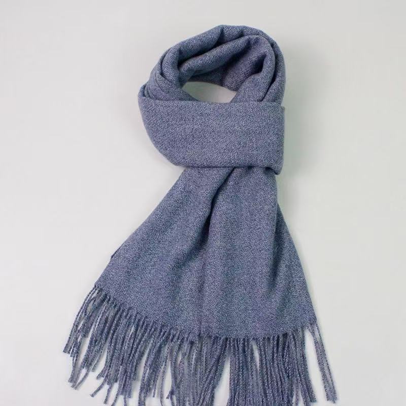 T2113 Winter warm cashmere scarf ladies fashion solid color tassel shawl all-match