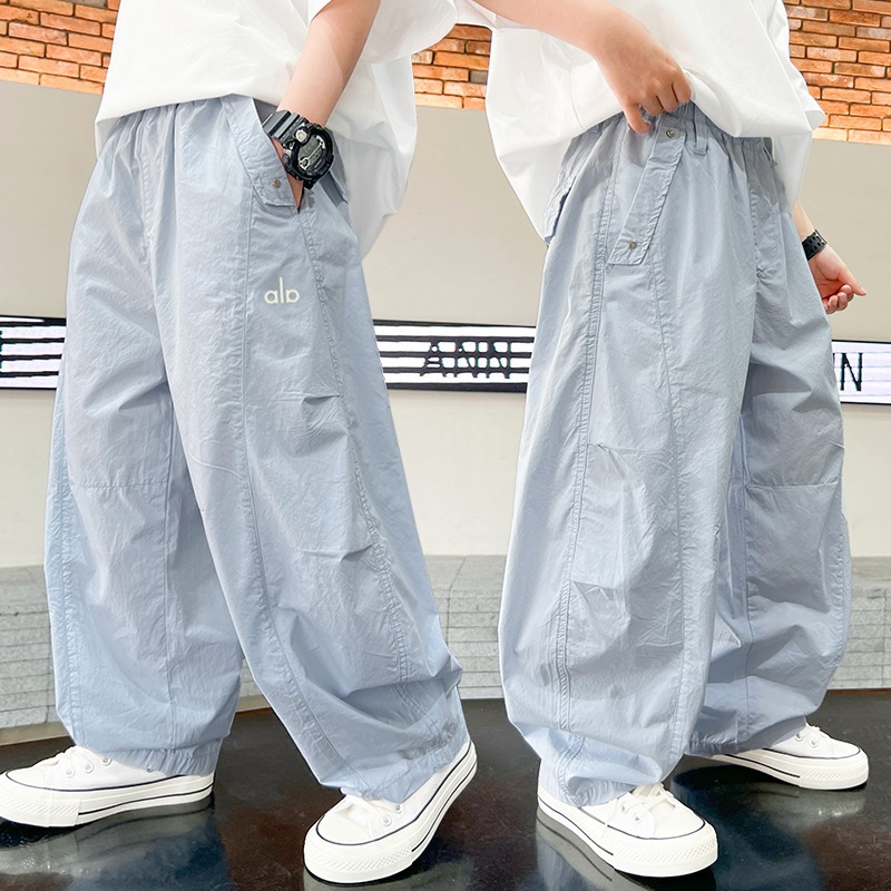 kids pants designer Boys Letter Print Cargo Pants, 2025 New Summer Lightweight Long Pants, Mosquito Repellent Bug Proof Pants for Teen Boys