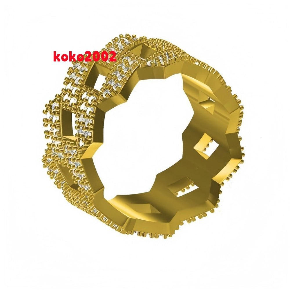 Mens 925 Silver Engagement Ring with Round Zircon and Moissanite Hiphop Cuban Style Cubic Zirconia Diamond Ring