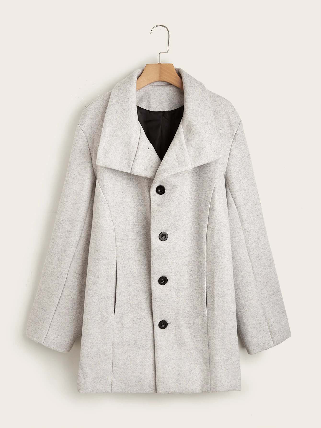 Winter Thickened Overcoat for Men Wool Blend Long Coat with Stand Collar Streetwear 251017