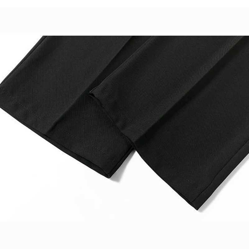 Spring Women Lace Up Straight Leg Suit Pants Female Solid Color High Waisted Trousers Lady Chic Designer All Match Work PantsT251022