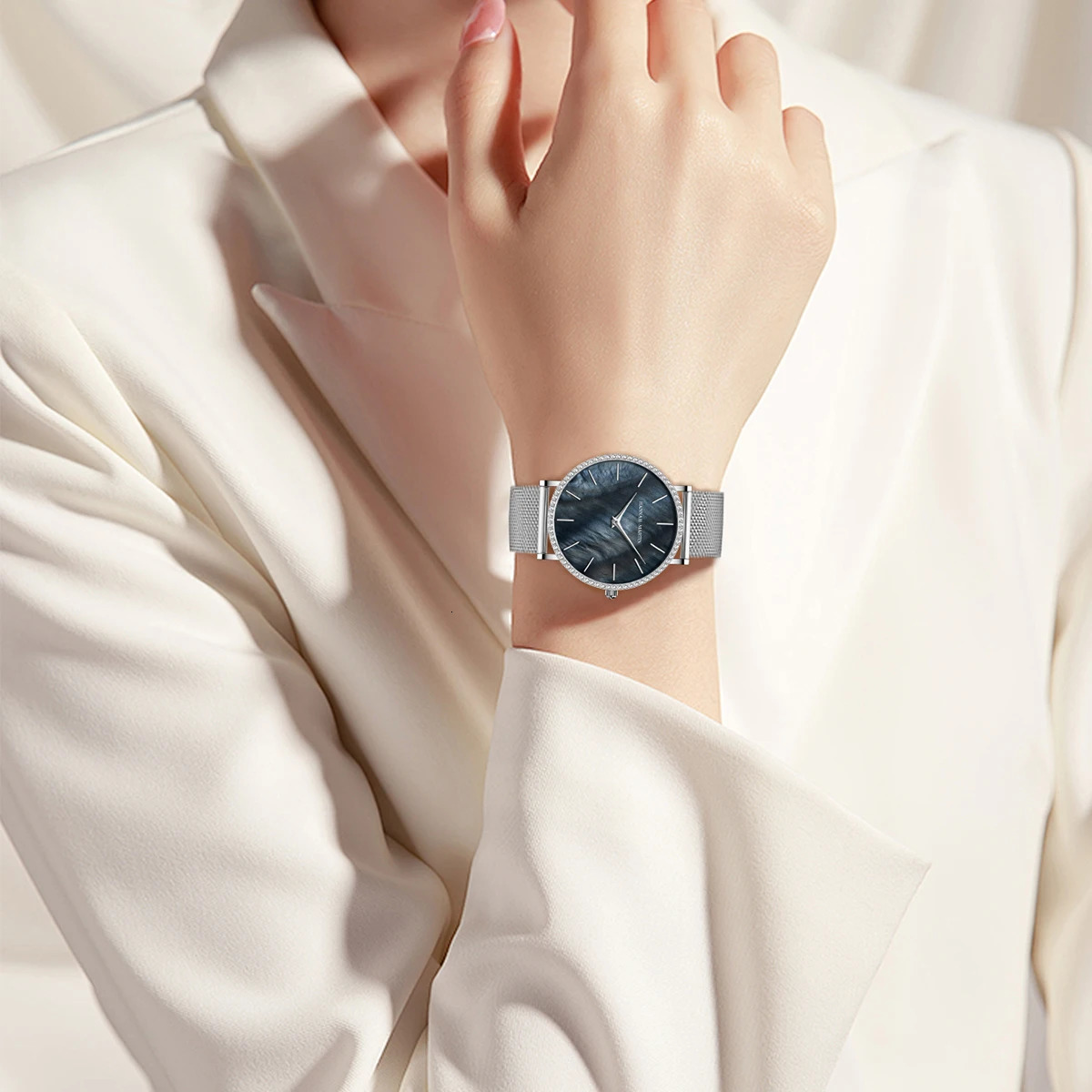 Reloj Mujer Japanese Quartz Movement Women Watch Rhinestone Stainless Steel Fashion Gift Box Waterproof Ladies Wristwatch 251027