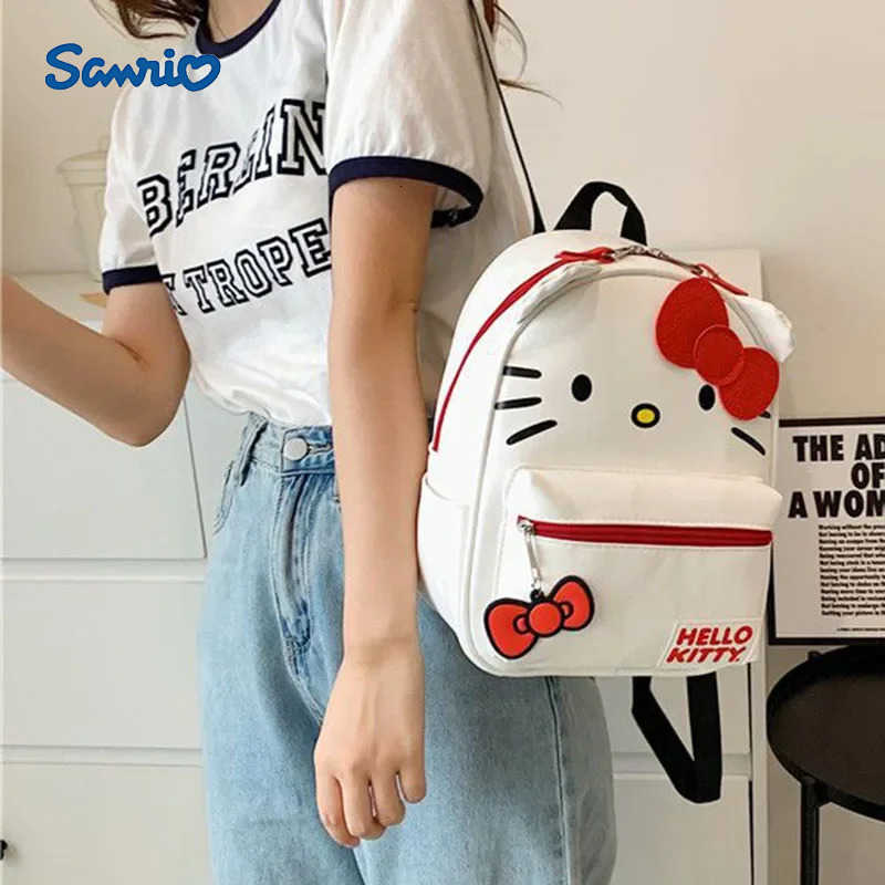 Sanrio Anime Kawaii Hello Kitty Cinnamoroll My Melody Kuromi Backpack Crossbody Messenger Bag PU Leather Kawaii Student Backpack L251022