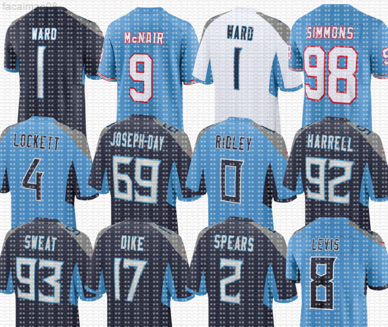 nfl Titans Jersey Steve McNair Eddie George Bruce Matthews Cameron Ward Jeffery Simmons Will Levis Calvin Ridley Tony Pollard Tyler Lockett Treylon Burks Football