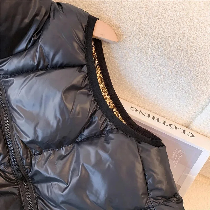 Korean Men Fashion Down Cotton Vest Tops Winter Man Casual Cotton Padded Waistcoat Boy Stand Collar Puffer Sleeveless Coat 251016