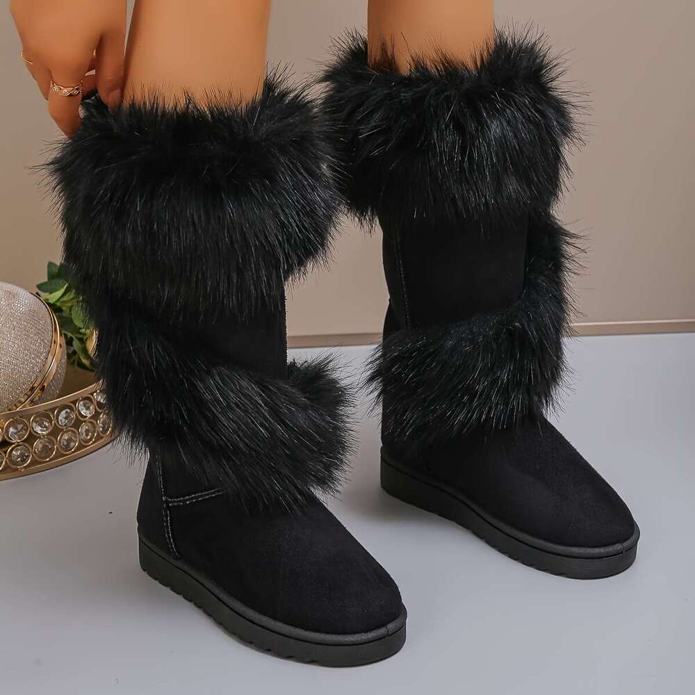 Knee-High Slip-On Closure, Soft Fabric Upper Cushioned Insole Cold Weather, Everyday Formal Events Easy-Clean Indoor/Outdoor Shoes - Perfect For Moms,