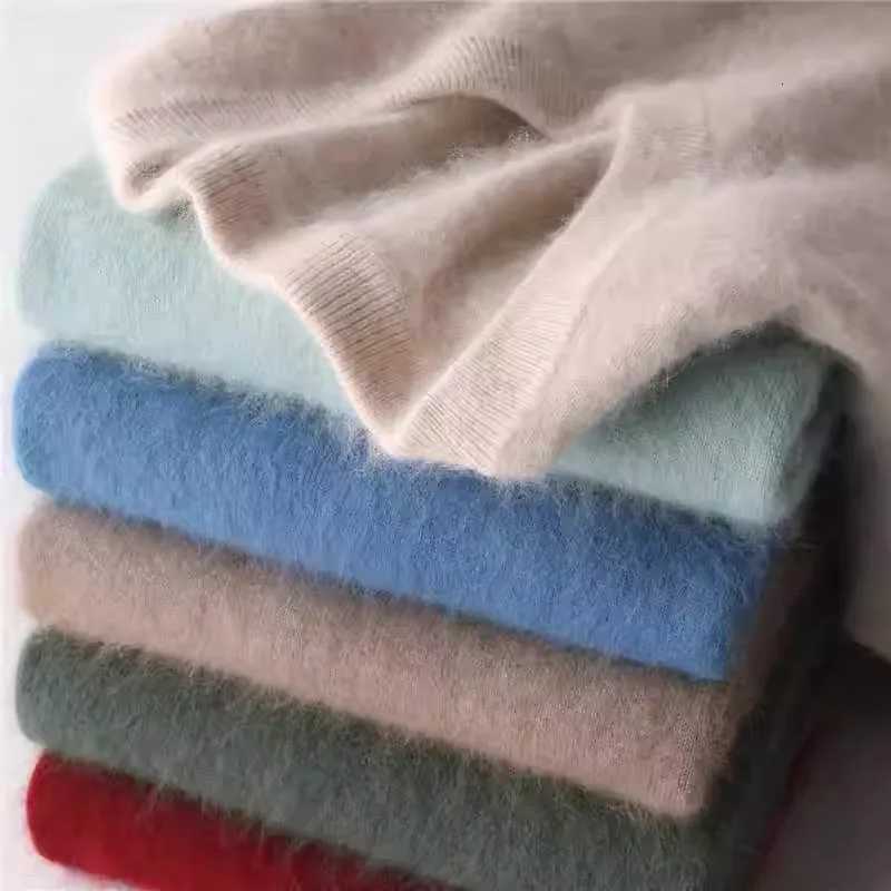 Mens 100 pure Mink Cashmere Sweater ONeck Pullovers Knit Large Size Mink Sweater Winter New Tops Long Sleeve HighEnd JumpersXJ251022