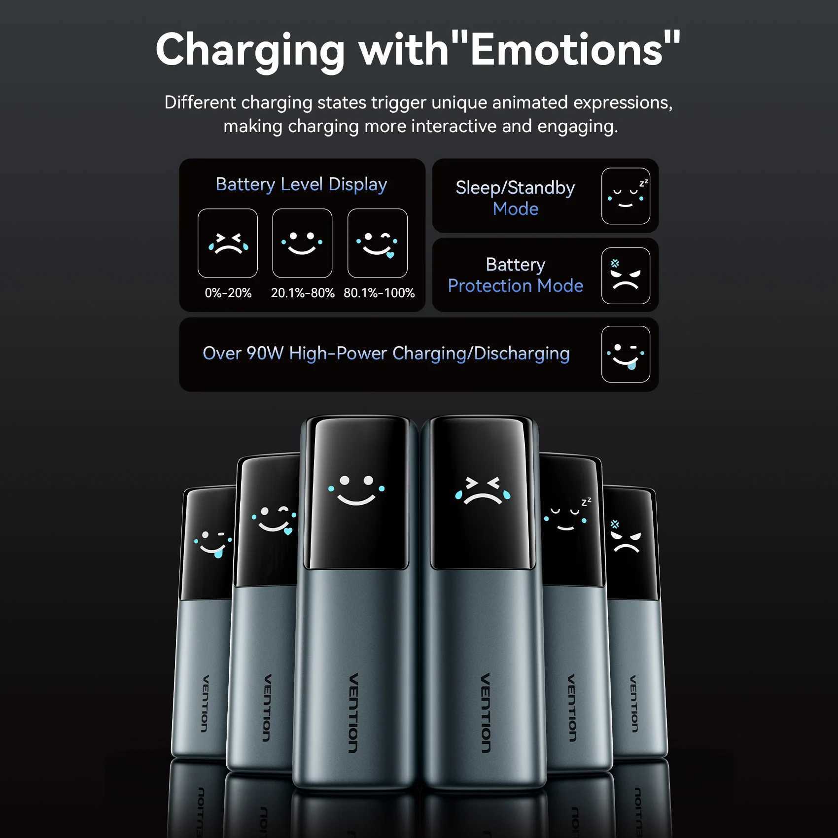 Vention 27000mAh 20000mAh Power Bank Portable 140W 165W PD External Battery PowerBank for iPad Laptop Macbook Fast Charge J251114