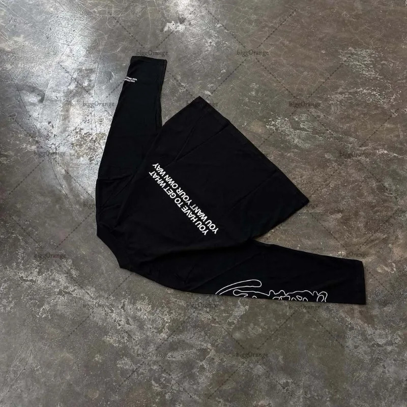 Gothic Harajuku Hiphop Oversized Letters Tshirt Men Y2K American Retro Rock Casual Fashion Loose Cotton Top Women Streetwear 251020