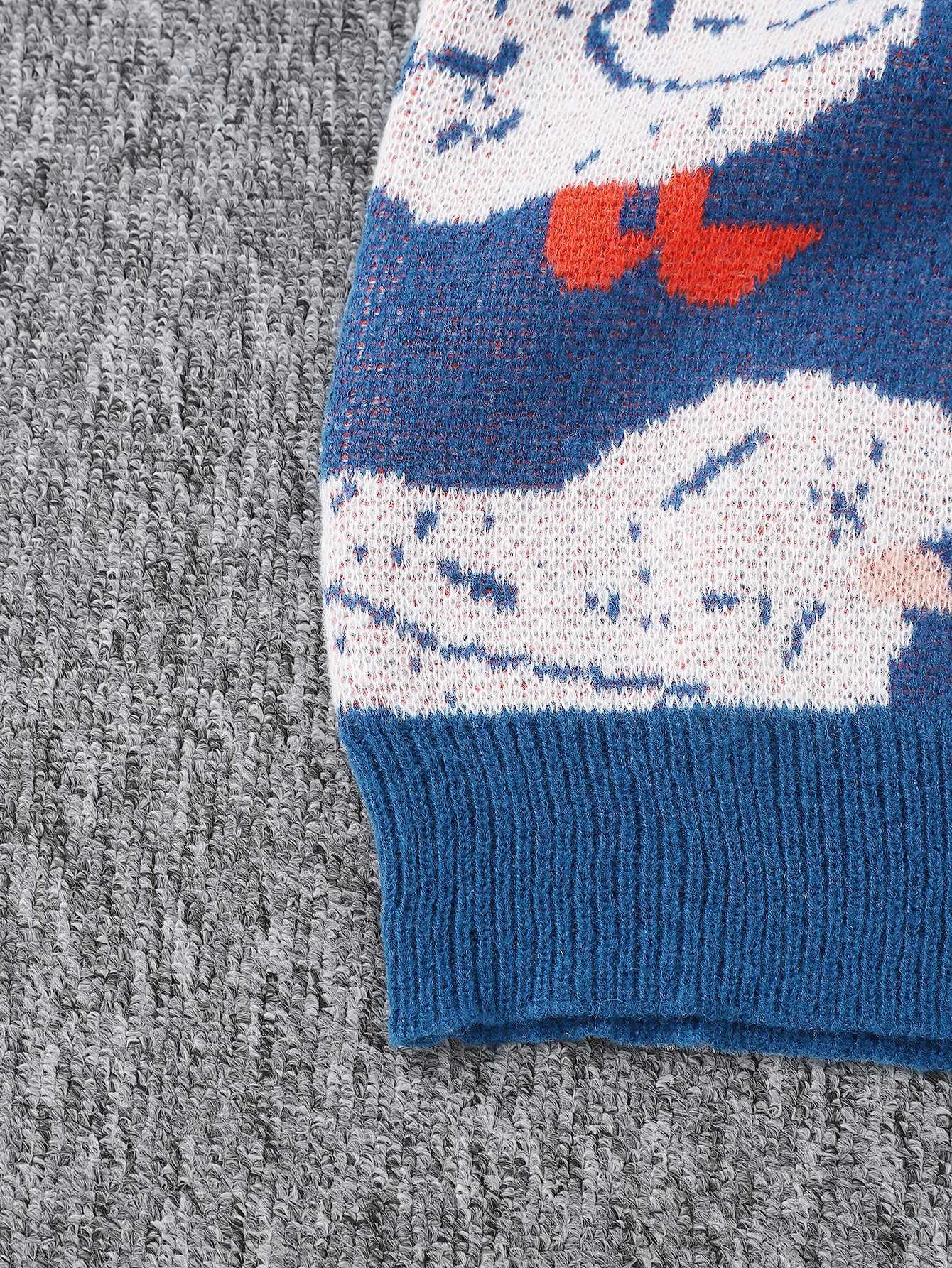 New Popular Autumn Winter Cute Duck Jacquard Pattern Pullover Sweater Casual Round Neck Contrast Color Knitted Mens PulloverXJ251022