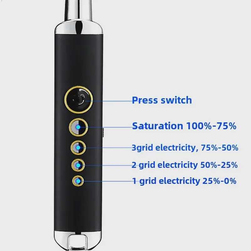 Candle Lighters Rechargeable Arc Lighter Windproof Flameless Lighters with Power Display for BBQ Grills C251022